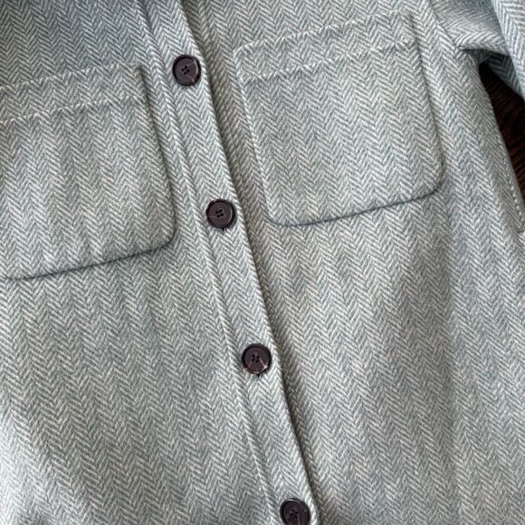 Rails Connie Herringbone Wool Oversize Shirt Jacket Shacket Small Kelly Green - Picture 5 of 9